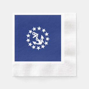 Yacht Flagga Anchor Stars-symbol på Blue Pappersservett