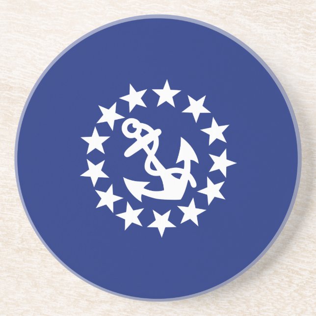 Yacht Flagga Anchor Stars-symbol på Blue Underlägg (Framsidan)
