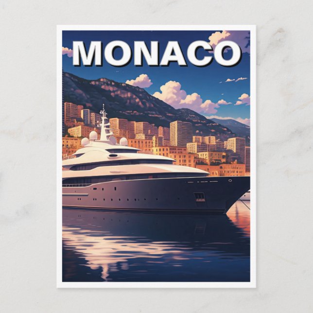 Yacht i Monaco Monte Carlo Europe Travel Vykort (Framsida)