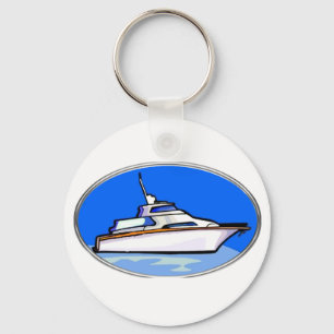 Yacht i Oval Nyckelring