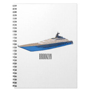 Yacht-illustration av tecknad anteckningsbok