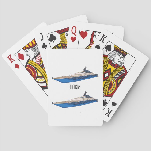 Yacht-illustration av tecknad casinokort (Baksidan)