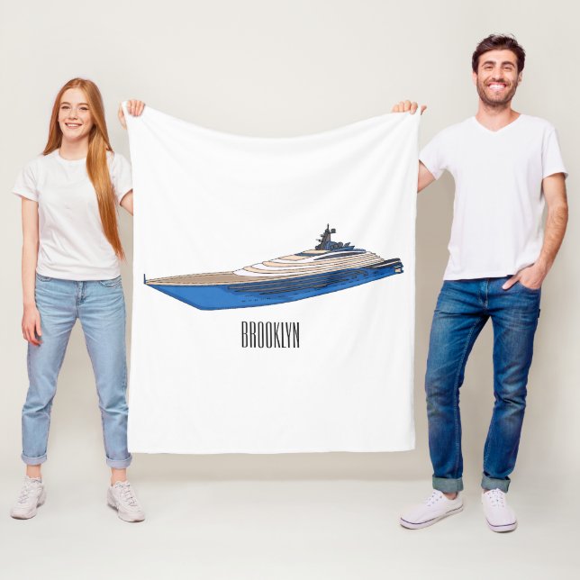 Yacht-illustration av tecknad fleecefilt (På plats)