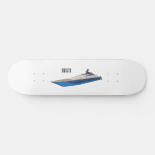 Yacht-illustration av tecknad mini skateboard bräda 18,5 cm