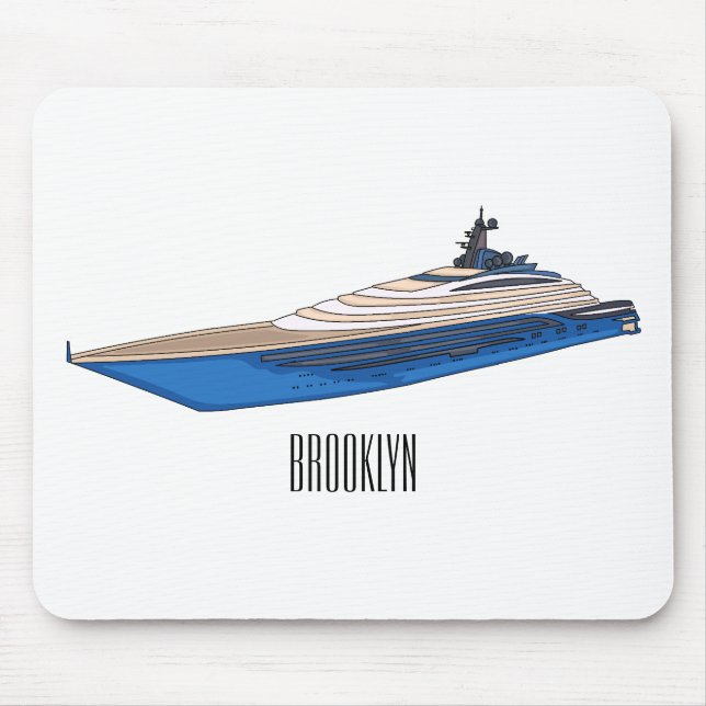 Yacht-illustration av tecknad musmatta (Framsidan)