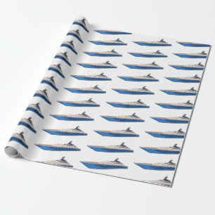 Yacht-illustration av tecknad presentpapper