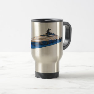 Yacht-illustration av tecknad resemugg