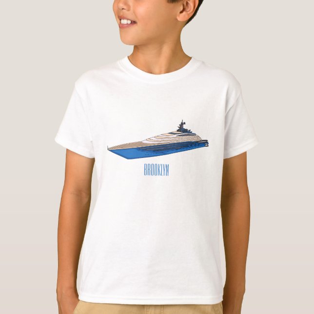 Yacht-illustration av tecknad t shirt (Framsida)
