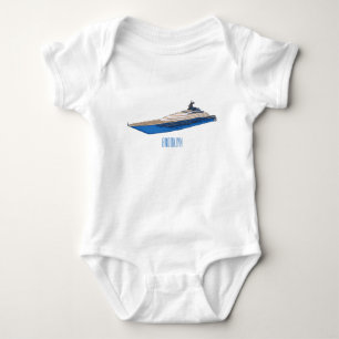 Yacht-illustration av tecknad t shirt