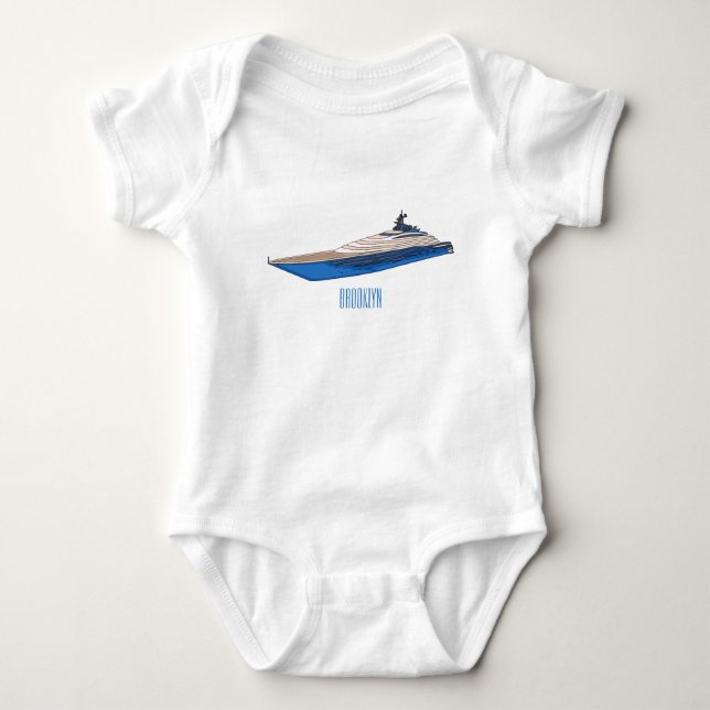 Yacht-illustration av tecknad t shirt (Framsida)