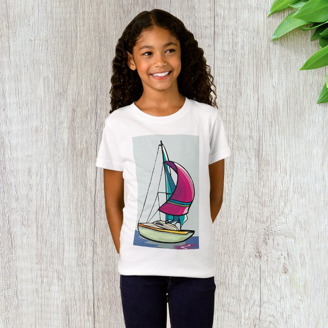 Yacht in Fullt Sail Girls T-Shirt (Skapare uppladdad)