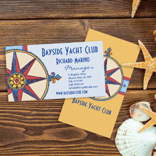 Yacht Klubb, Sailing Klubb, Marina, Nautical Shop Visitkort