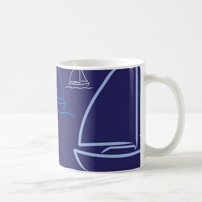 Yacht mönster kaffemugg (Höger)