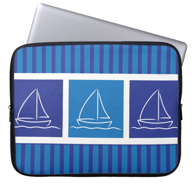 Yacht mönster laptop fodral (Framsidan)
