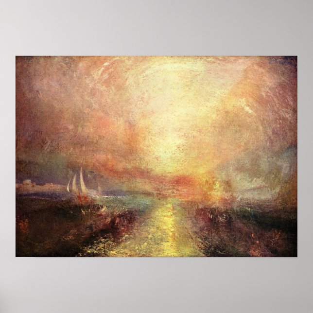 Yacht närmar sig kusten-Joseph Mallord-Turnerna Poster (Framsidan)