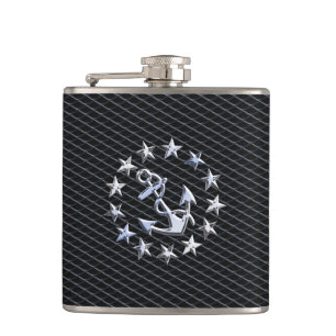 Yacht Naval Flagga Anchor och Stars Fickplunta