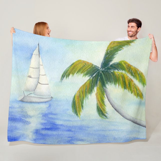 Yacht på Sea Palma Fleecefilt (På plats)