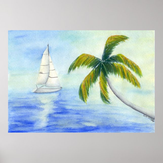 Yacht på Sea Palma Poster (Framsidan)