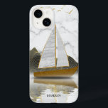 Yacht Sailing Snyggt Modern Guld Marble Namn<br><div class="desc">Yacht Sailing Snyggt Modern Guld Marble Personlig Namn har en vit och grått marmor bakgrund med en gyllene yacht och rullande backe i bakgrunden. Personlig med ditt namn i modern svart skripttypografi. Designad av ©Evco Studio www.zazzle.com/store/evcostudio</div>