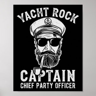 Yacht Sten kapten Pontoon Boat Party Sailor Boati Poster