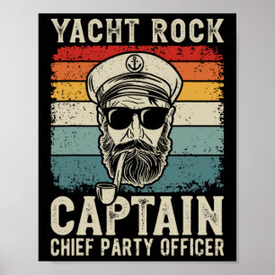 Yacht Sten kapten Pontoon Boat Party Sailor Boati Poster