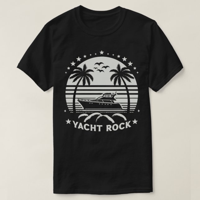 Yacht Sten Retro 80-talet Stil T Shirt (Design framsida)