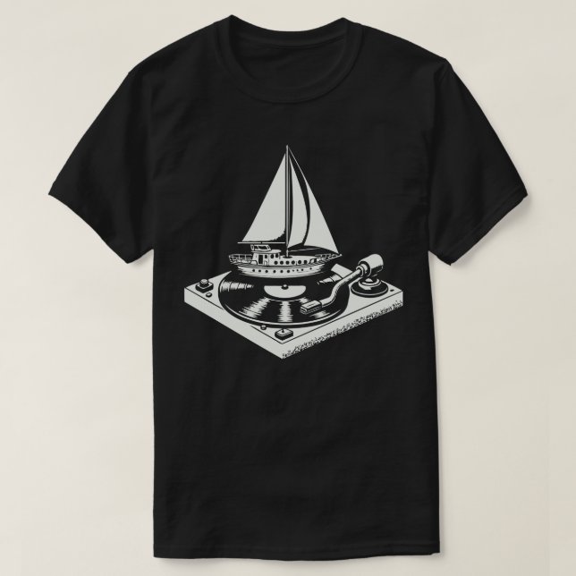 Yacht Sten Vinyl Älskare T Shirt (Design framsida)