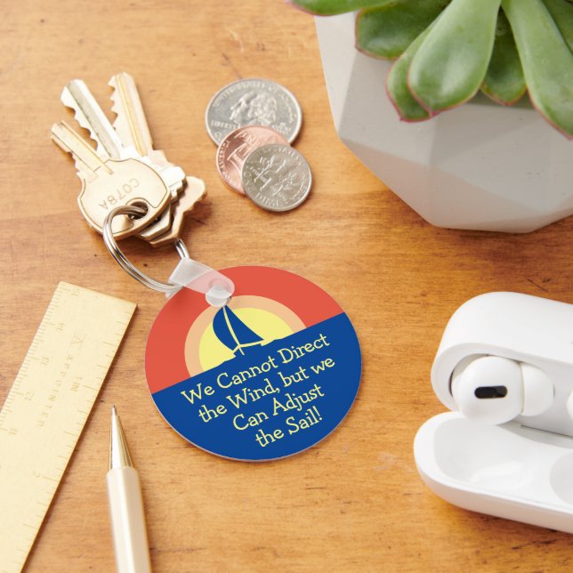 Yacht-Tävlan seglar med solnedgång Nyckelring (Skrivbord)