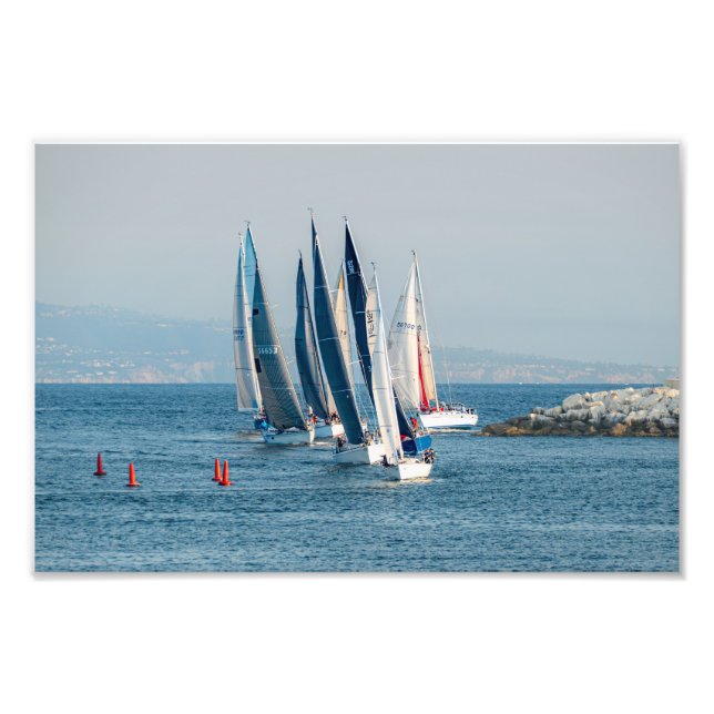 Yacht Tävling - Marina Del Rey, CA Fototryck (Framsidan)