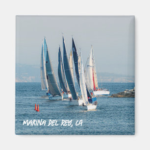 Yacht Tävling - Marina Del Rey, CA Magnet