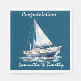 Yacht themed, Nautisk gratulation Pappersservett