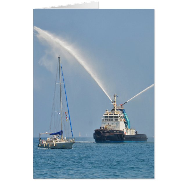 Yacht Zig Zag och Tug Hälsningskort (Framsidan)