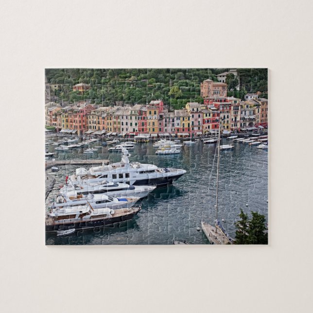 Yachter av Portofino, italien - 8x10 - 110 PC Pussel (Horisontell)
