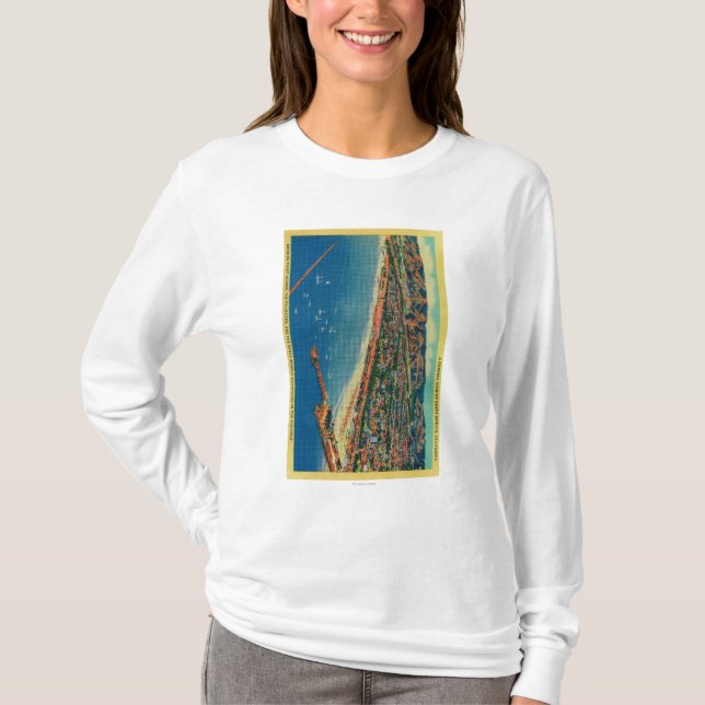 Yachthamn, palisadesna och Santa Monica T-shirt (Framsida)