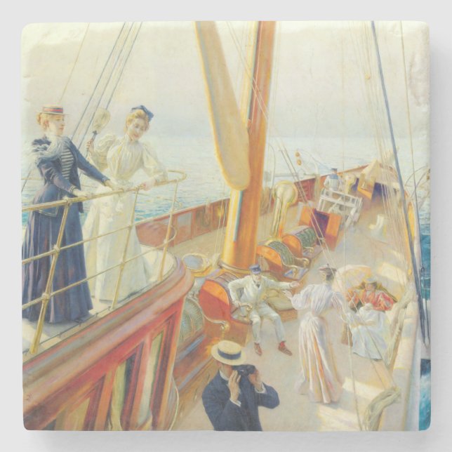 Yachting in the Mediterranean (av J.L. Stewart) Stenunderlägg (Framsidan)