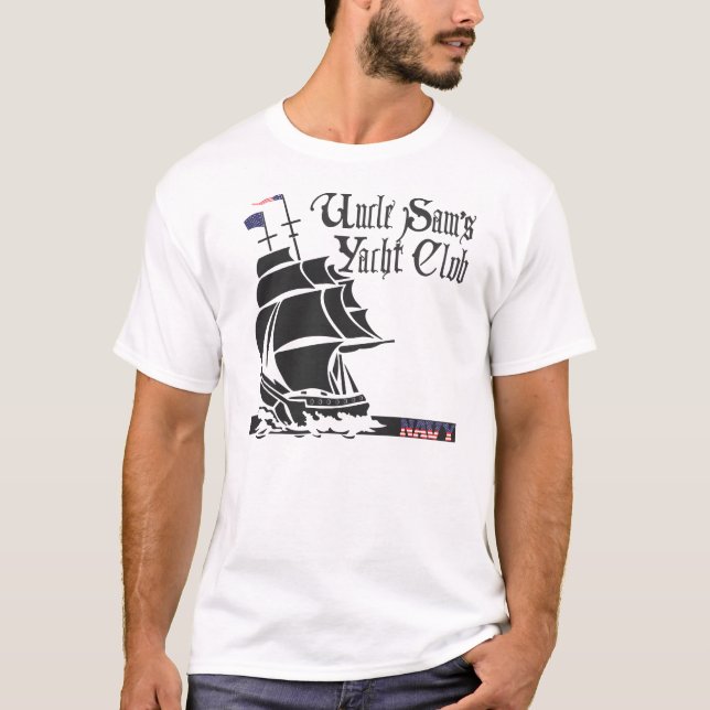 Yachtklubb för Uncle Sams Tee Shirt (Framsida)