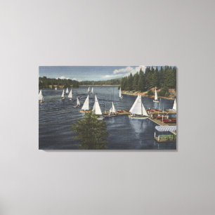 Yachtklubb, segelbåttävling canvastryck