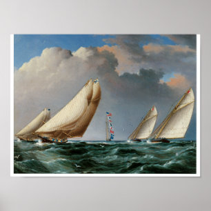 Yachts avrundar markeringen poster