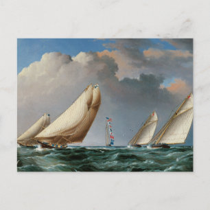 Yachts avrundar markeringen vykort