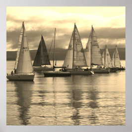 Yachts i Rothesay Bay, Skottland. Poster