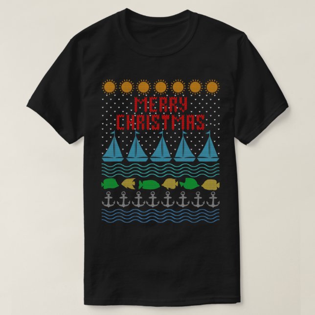 Yachts och segling Vuxna Julfesten Lo T Shirt (Design framsida)