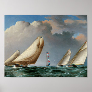 Yachts Rounting the Mark Poster
