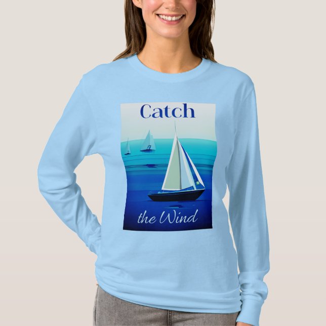 Yachts under Sail, Fånga Vinden T Shirt (Framsida)