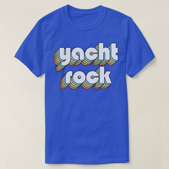 Yacth Sten Retro Regbow Typography Faded Stil T Shirt (Design framsida)