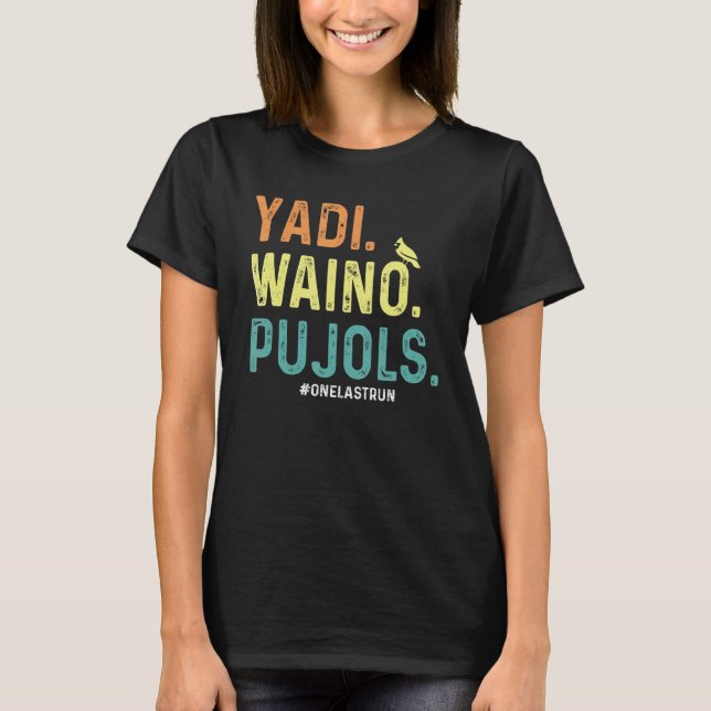 Yadi Waino Pujols Vintage Retro T Shirt (Framsida)