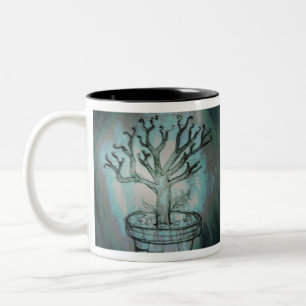 Yaei död bonsai träd Två-Tonad mugg