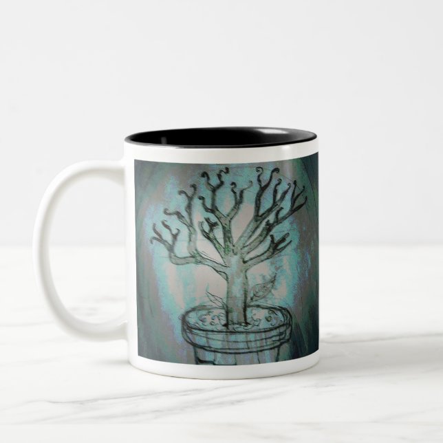 Yaei död bonsai träd Två-Tonad mugg (Vänster)