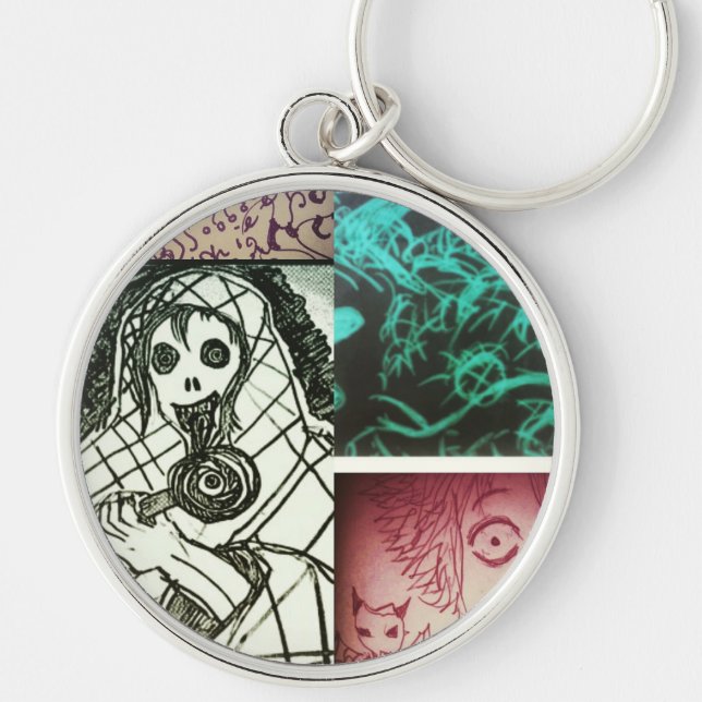 yaei-mysterium 1 rund silverfärgad nyckelring (Framsidan)