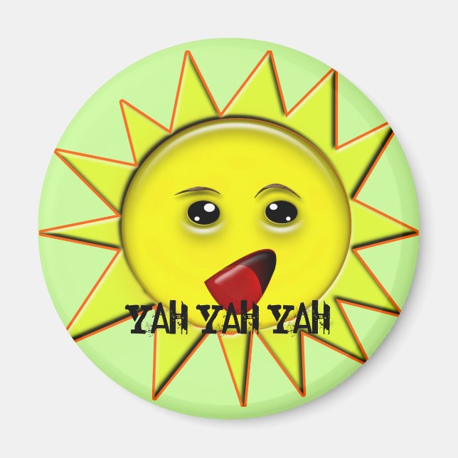 Yah Yah Yah Funny Button Magnet (Framsidan)
