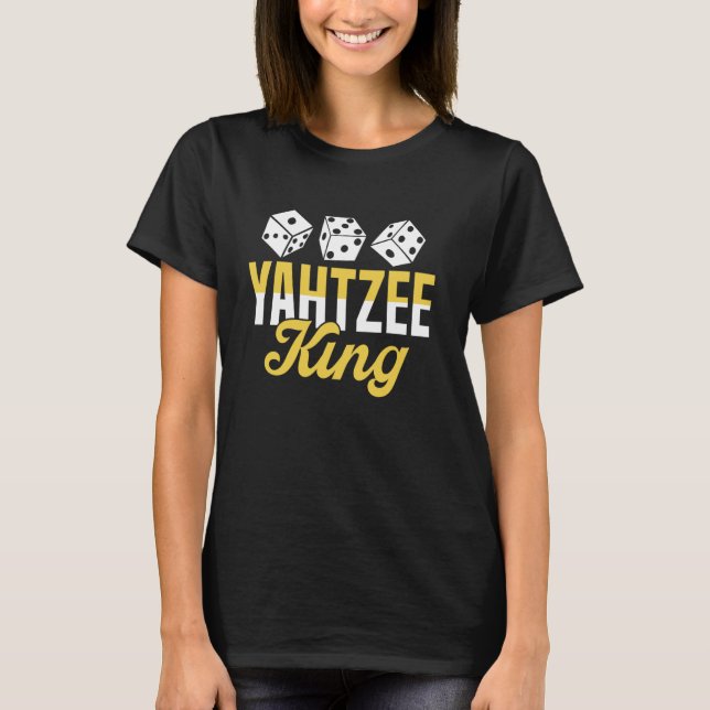 Yahtzee King Tärningsspel T Shirt (Framsida)